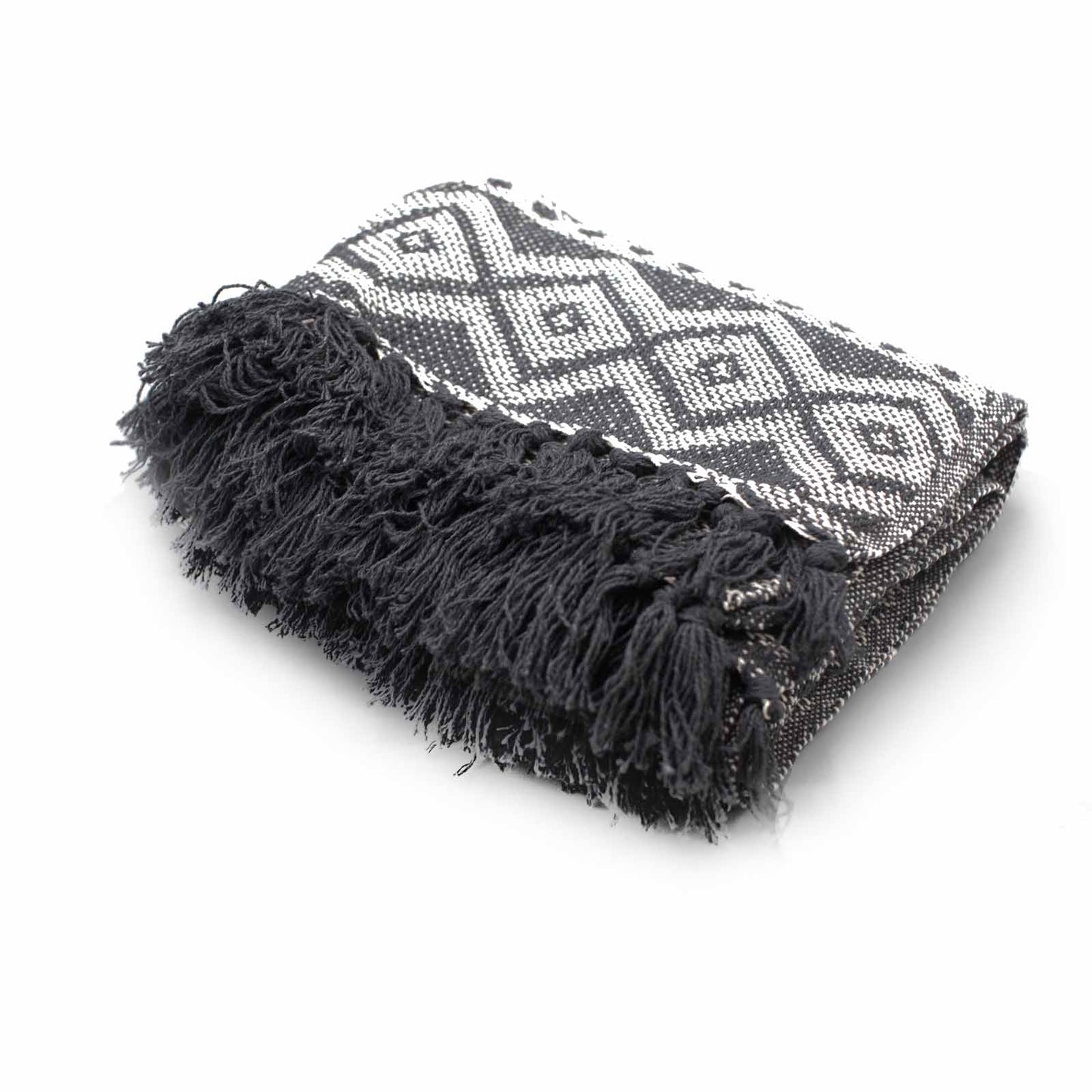 Boho Comfort Throws - 140x200cm - Grey Geometric