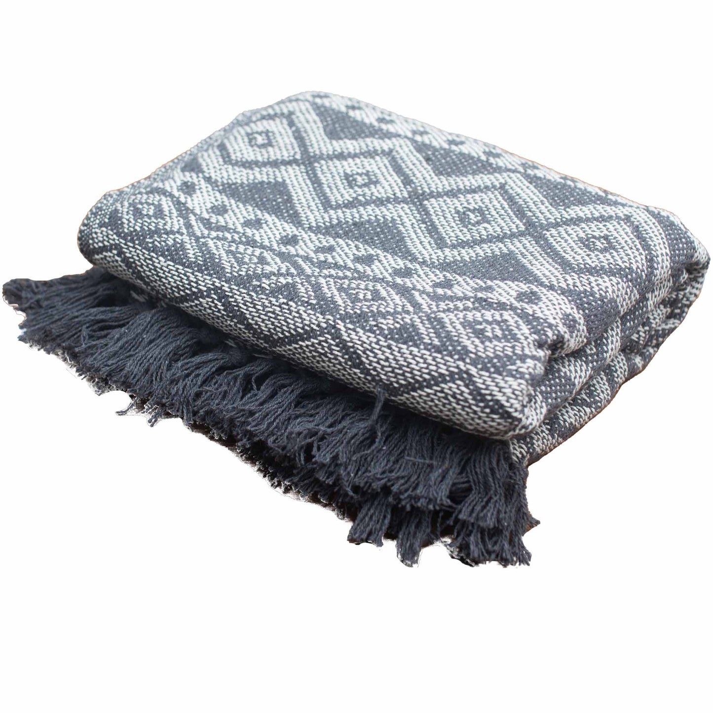 Boho Comfort Throws - 140x200cm - Grey Geometric