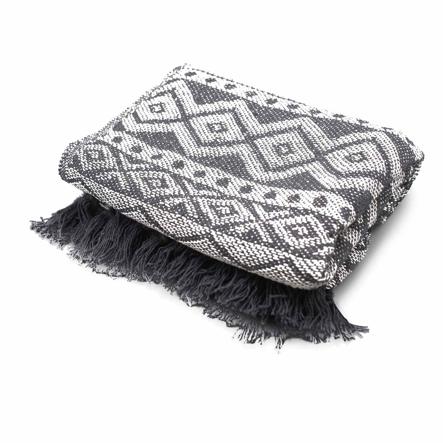 Boho Comfort Throws - 140x200cm - Grey Geometric