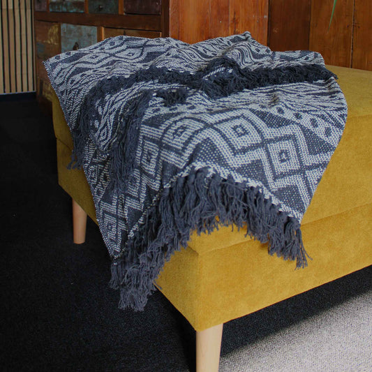 Boho Comfort Throws - 140x200cm - Grey Geometric