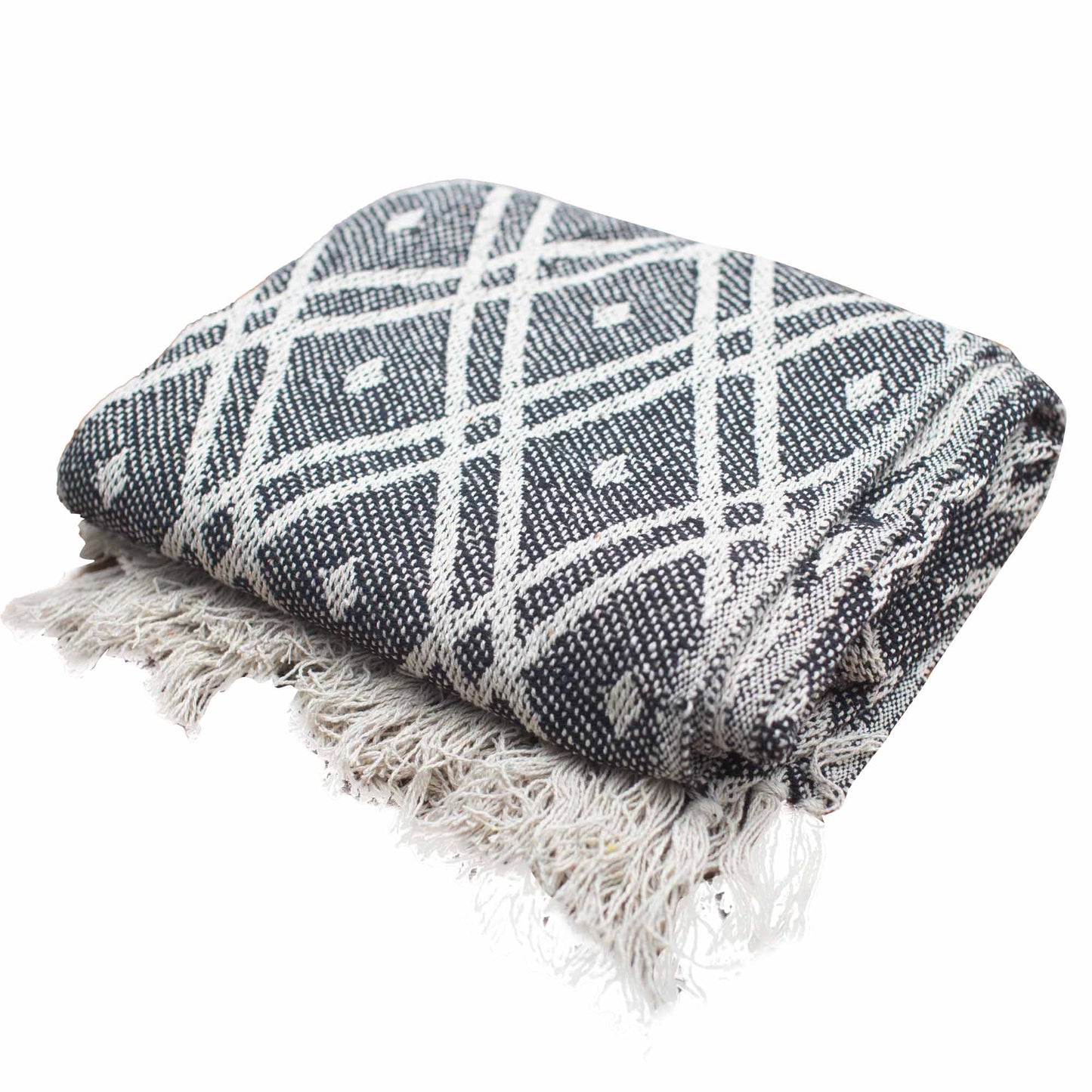 Boho Comfort Throws - 140x200cm - Black & Biege Regency