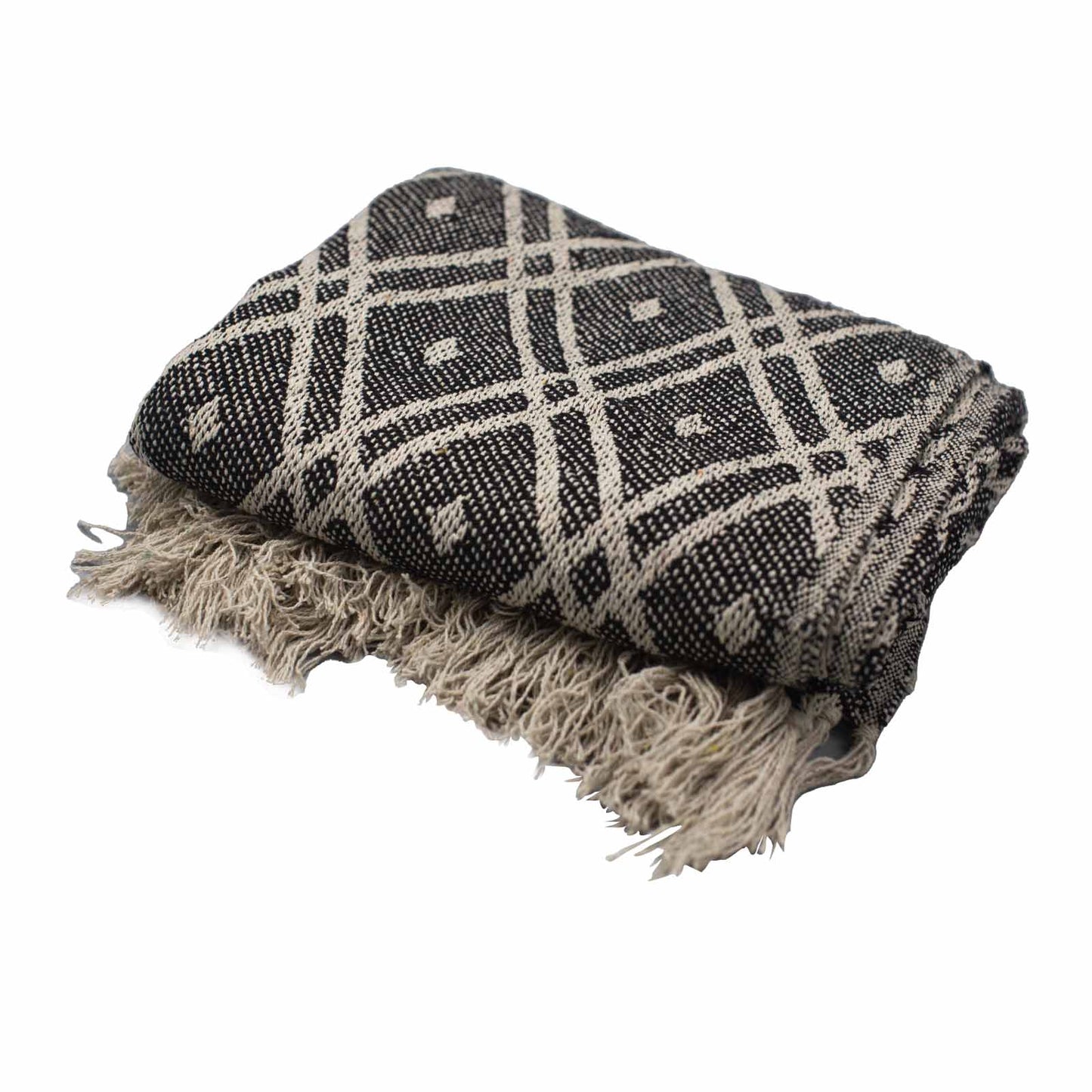 Boho Comfort Throws - 140x200cm - Black & Biege Regency