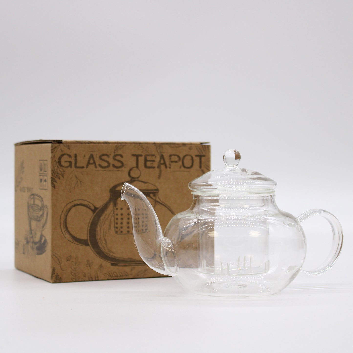 Glass Infuser Teapot - Round Pearl - 800ml