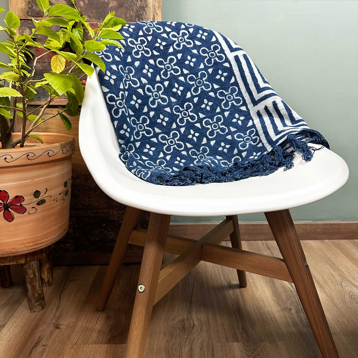 Handmade Indigo Throw - 170x120cm - Kasba Tiles