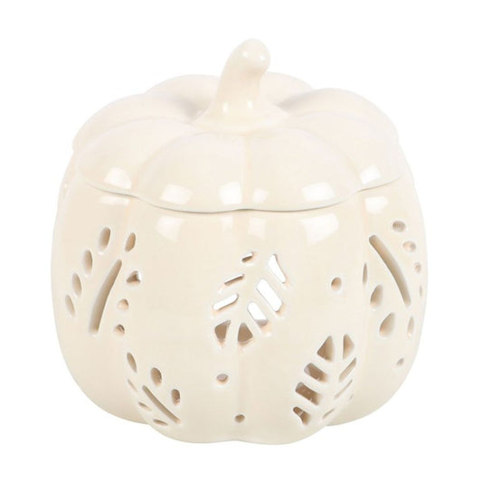 Off White Autumn Leaves Pumpkin Oil Burner