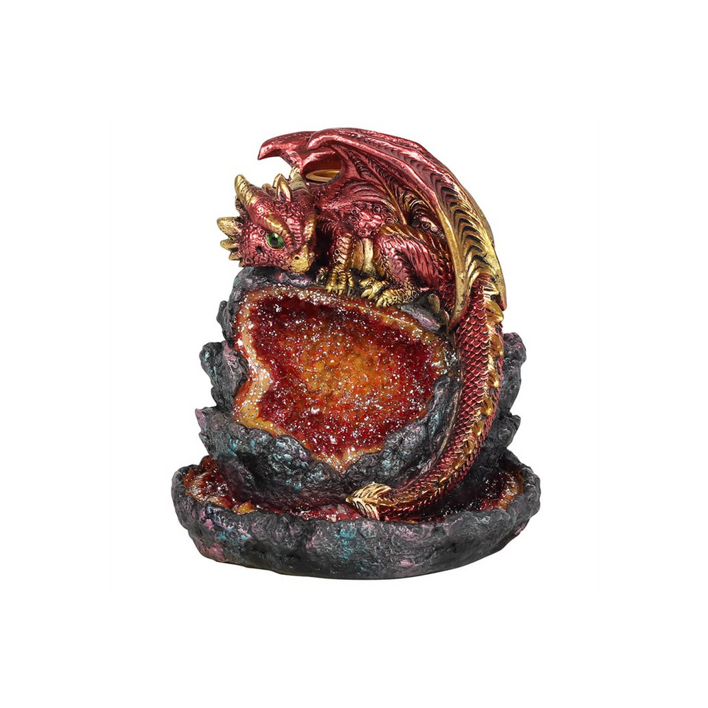 Red Dragon Backflow Incense Burner with Light