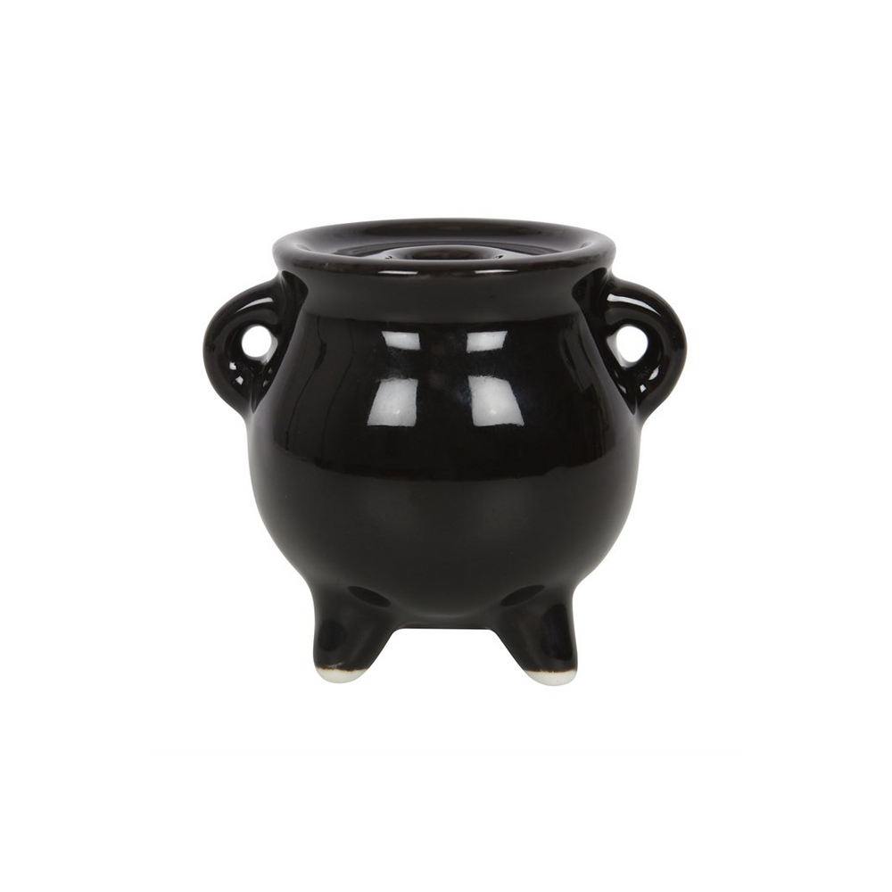 Triple Moon Cauldron Ceramic Incense Holder