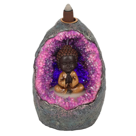 Buddha Crystal Cave LED Backflow Incense Burner