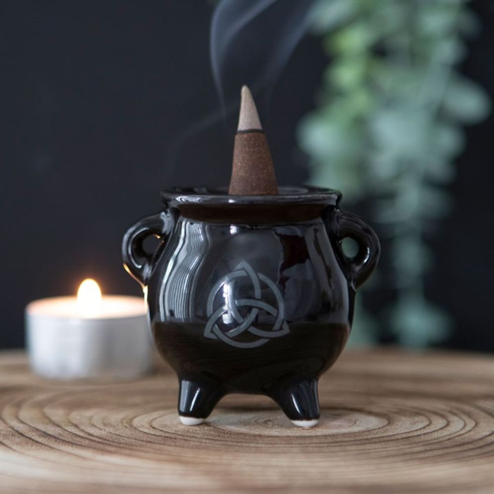 Triquetra Cauldron Ceramic Incense Holder