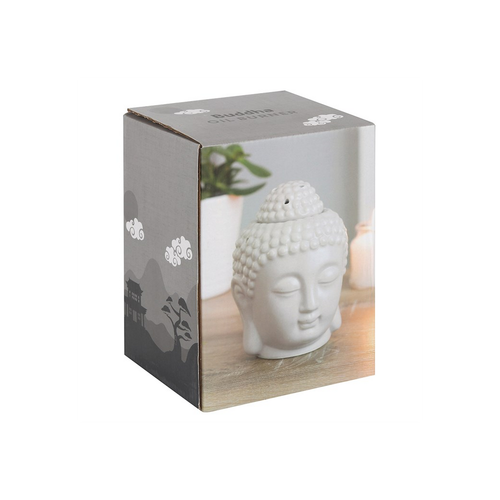 Small Grey Buddha Head Oil Burner