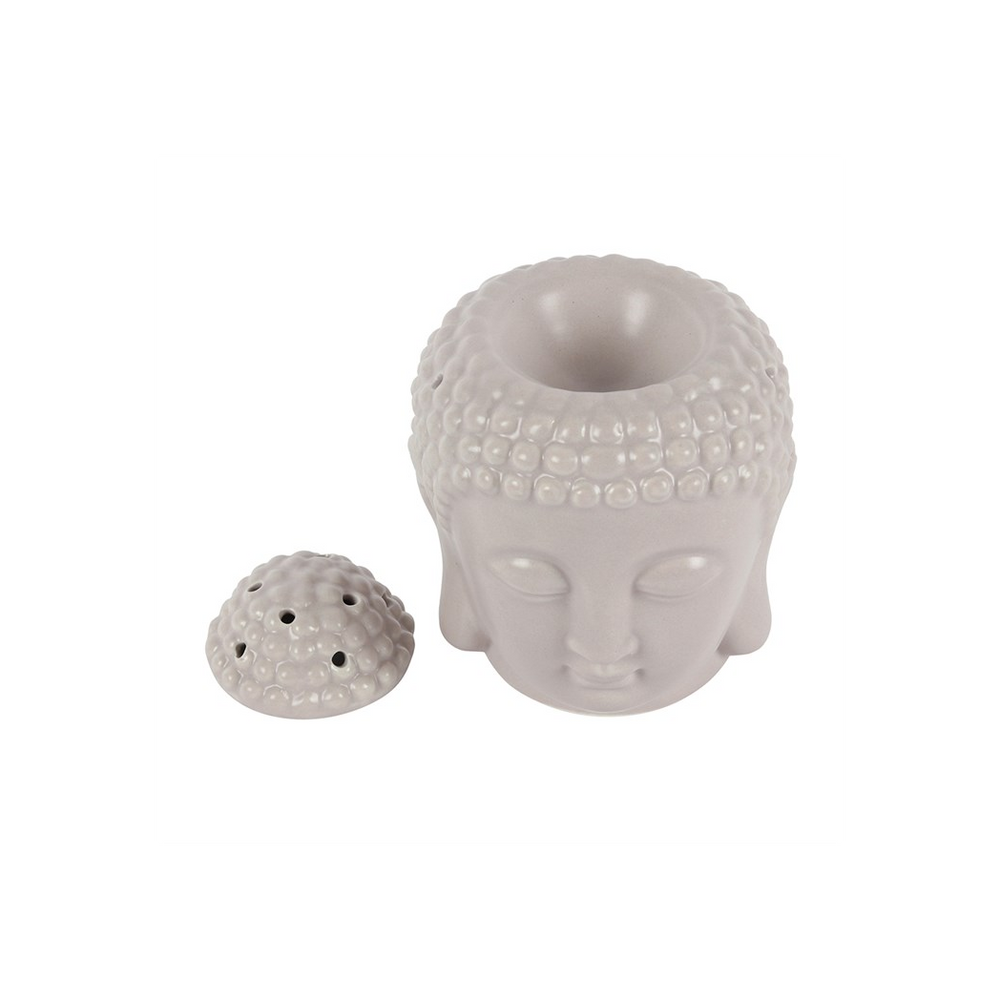 Small Grey Buddha Head Oil Burner