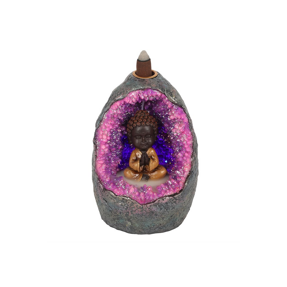 Buddha Crystal Cave LED Backflow Incense Burner