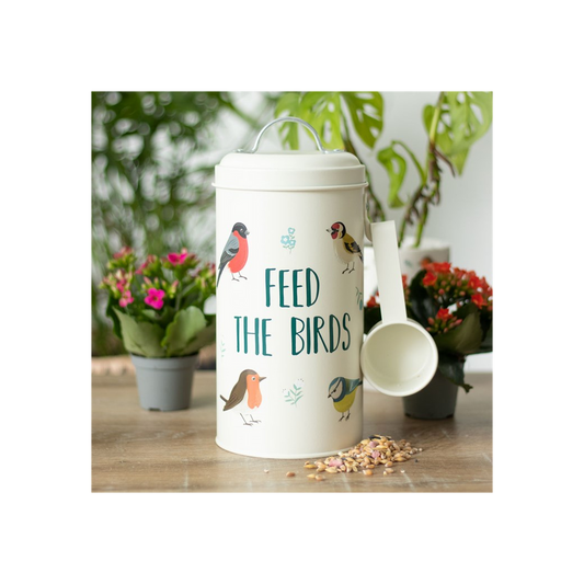 Feed the Birds Bird Seed Tin and Scoop