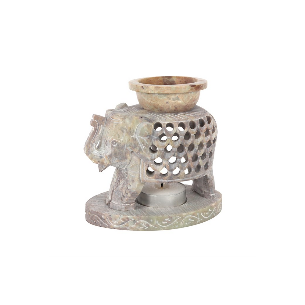 Upward Elephant Soapstone Oil Burner