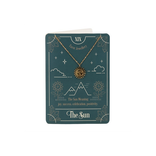 The Sun Tarot Necklace on Greeting Card