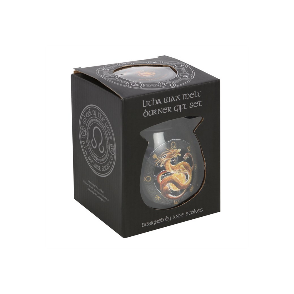 Litha Wax Melt Burner Gift Set by Anne Stokes