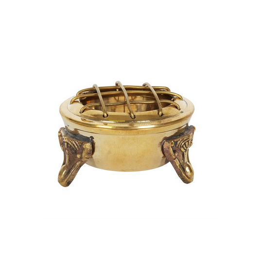 Brass Screen Top Incense Burner with Feet