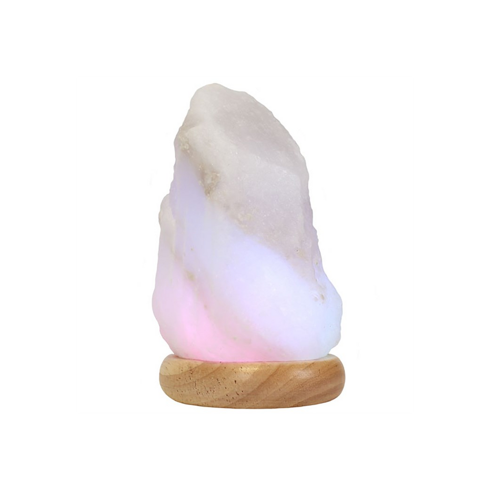 Large White USB Colour Changing Salt Lamp