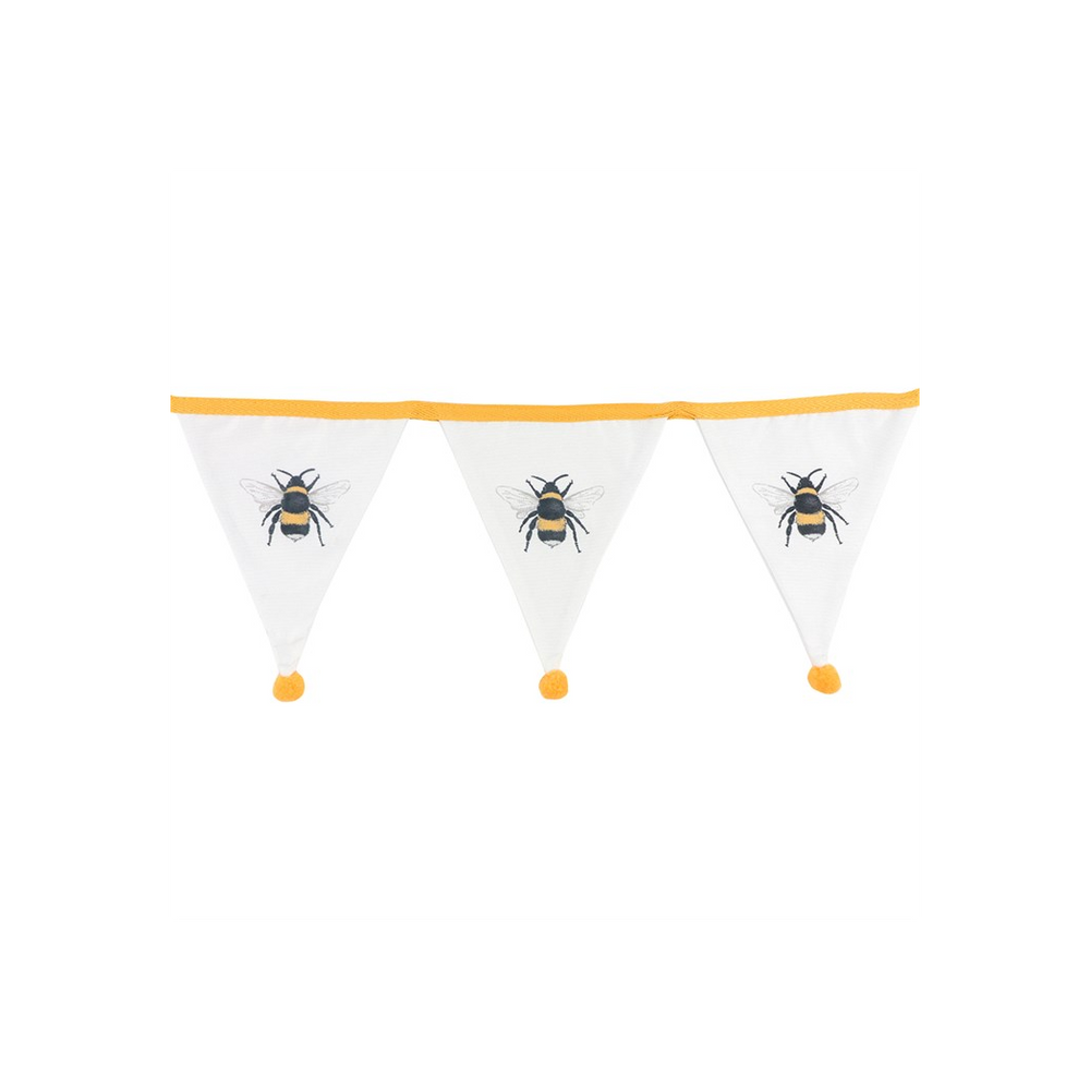 White Single Bee Fabric Bunting