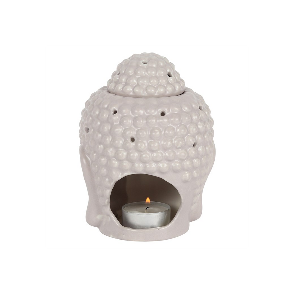 Small Grey Buddha Head Oil Burner