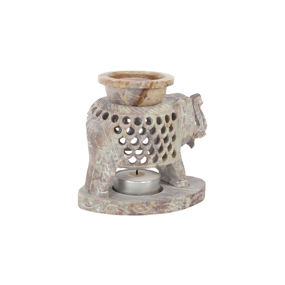 Upward Elephant Soapstone Oil Burner