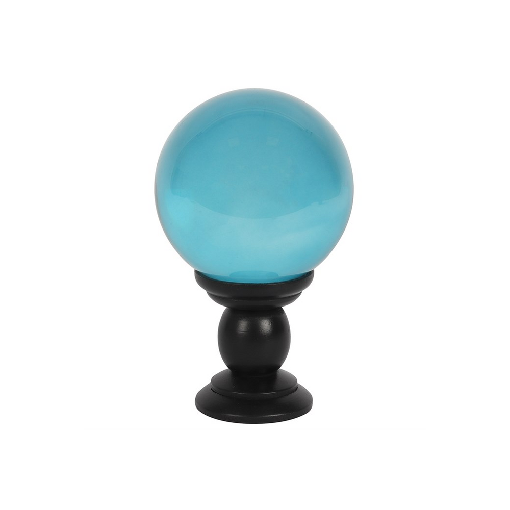 Large Teal Crystal Ball on Stand