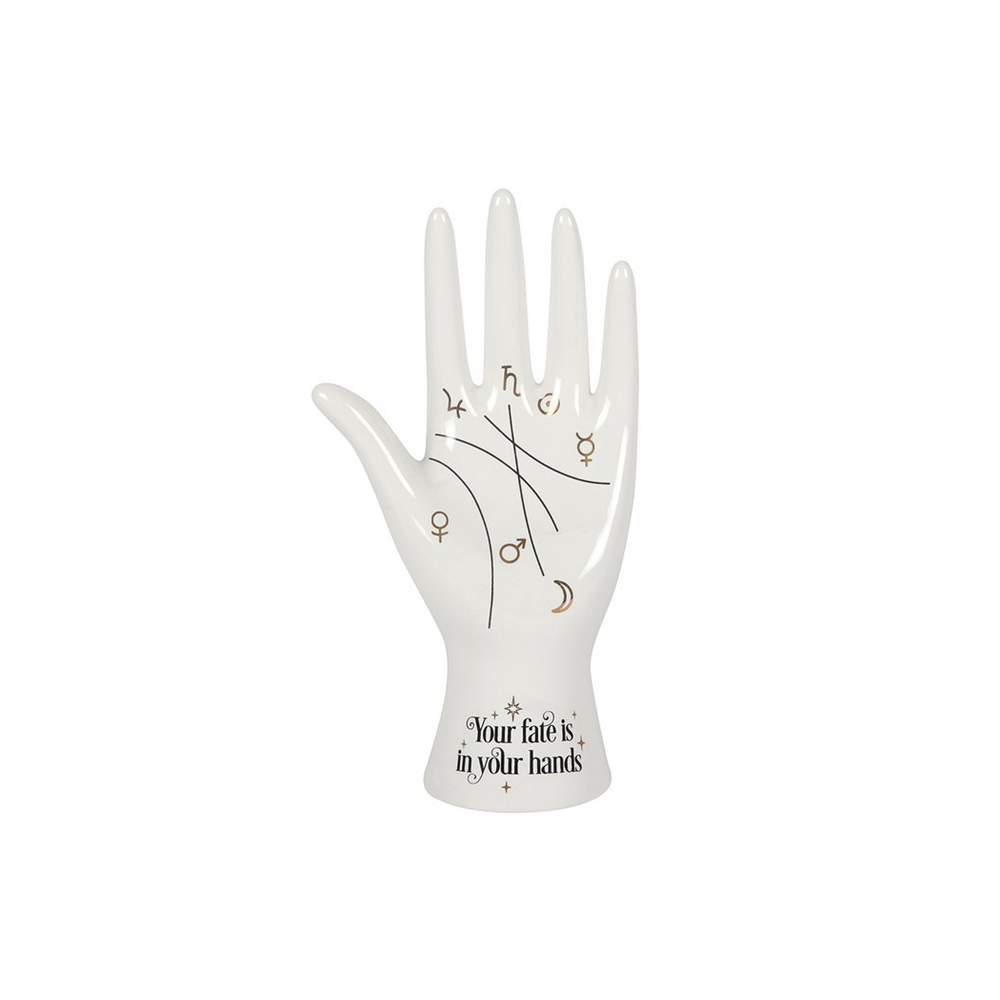 White Ceramic Palmistry Hand Ornament