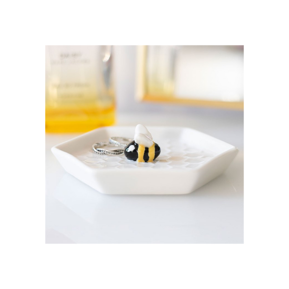 Bee Hexagonal Trinket Dish